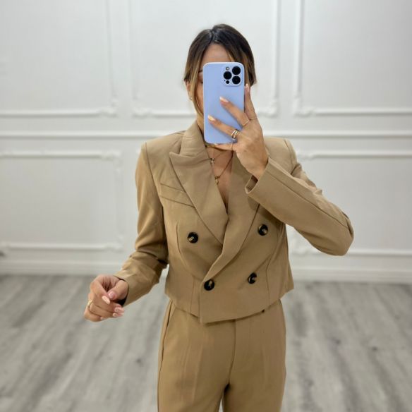 Tailleur Blazer Crop CAMEL