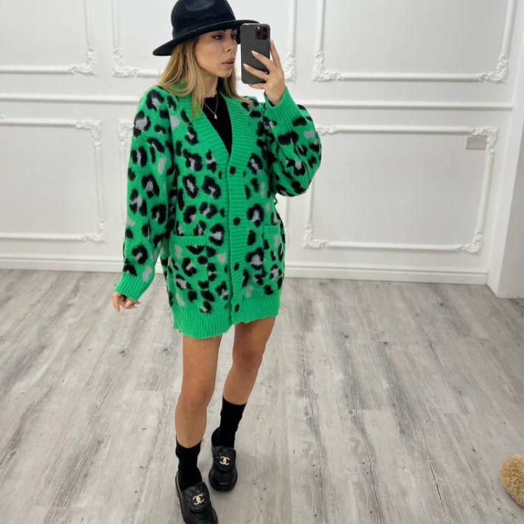 cardigan Animalier VERDE 2