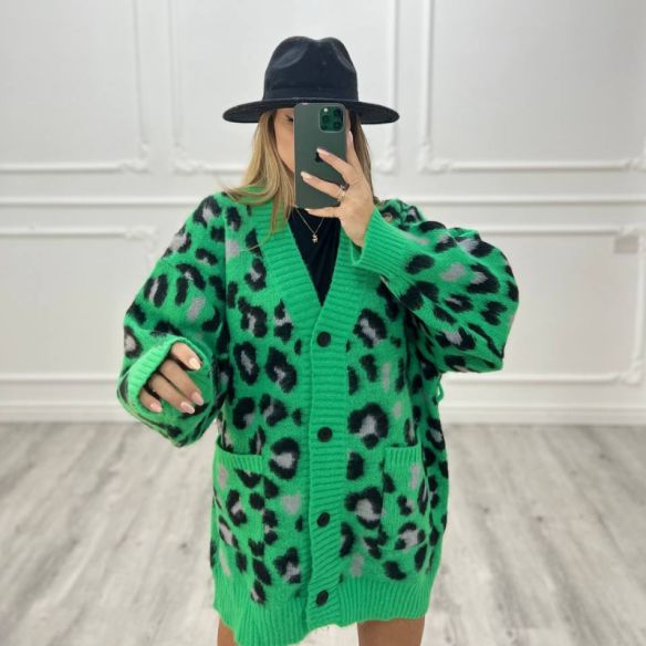 cardigan Animalier VERDE
