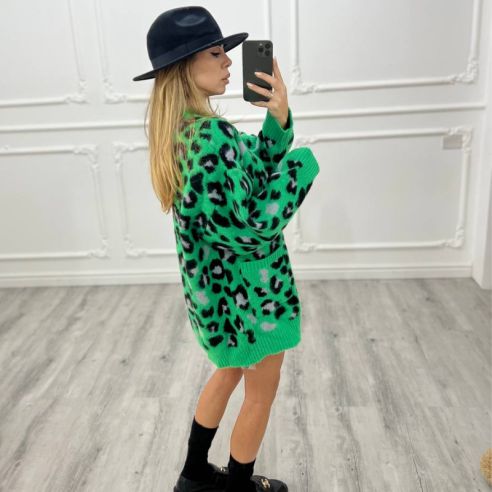 cardigan Animalier VERDE