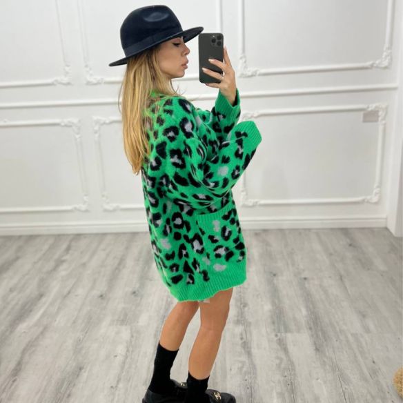 cardigan Animalier VERDE