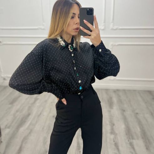Camicia strass NERA