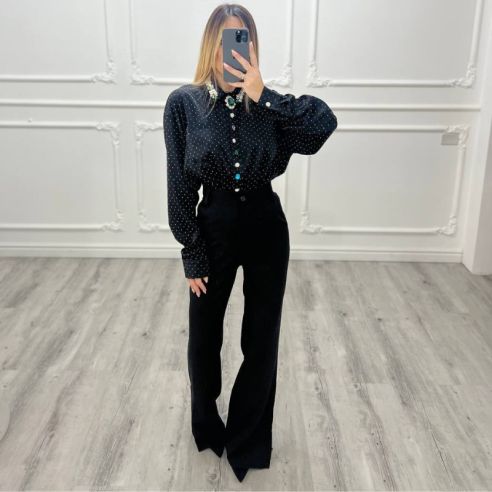 Camicia strass NERA