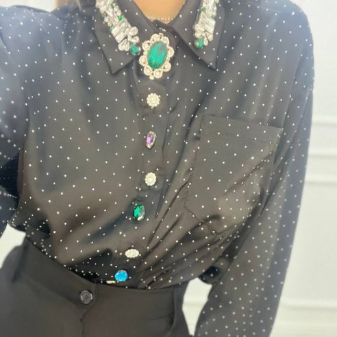 Camicia strass NERA