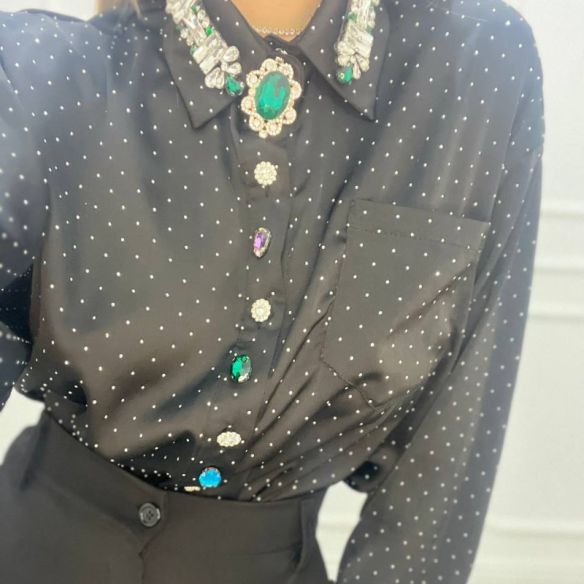 Camicia strass NERA