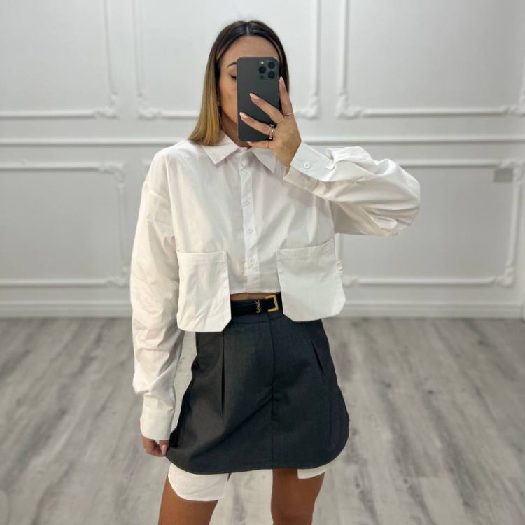 Camicia crop BIANCA