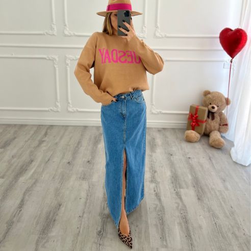 Long Skirt Blu Denim