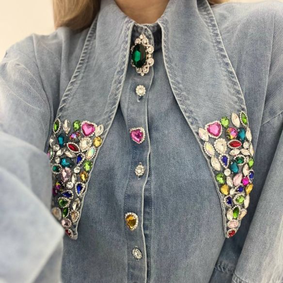 Camicia jeans diamond