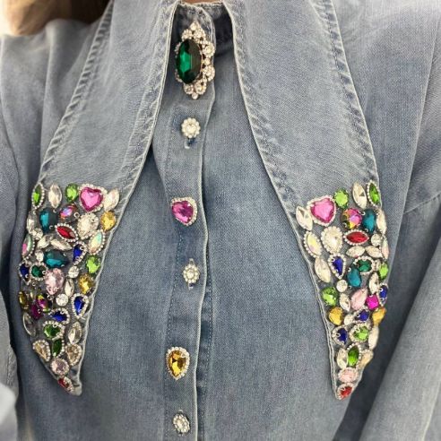Camicia jeans diamond