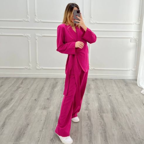 Tailleur gessato Fucsia
