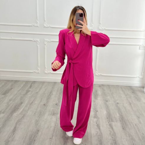 Tailleur gessato Fucsia