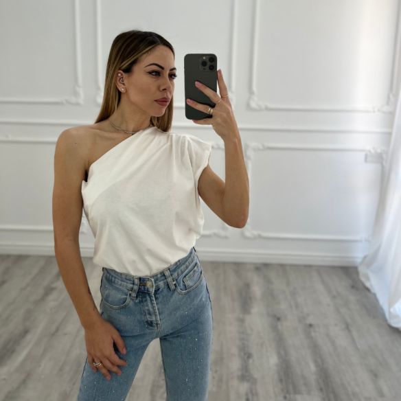 T-shirt monospalla BIANCA