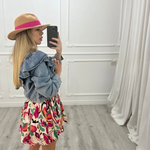 Denim Jacket Rouches