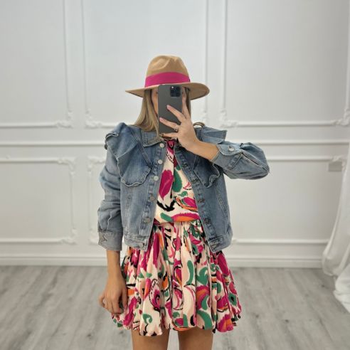 Denim Jacket Rouches