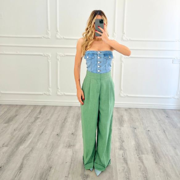 Pantalone Linen VERDE