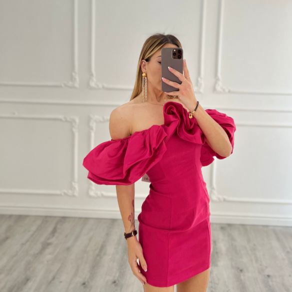 Dress Rouches FUCSIA