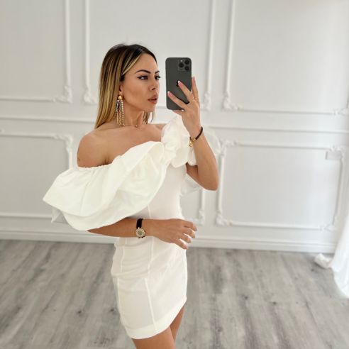 Dress rouches BIANCO