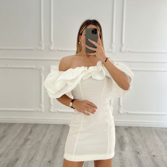 Dress rouches BIANCO