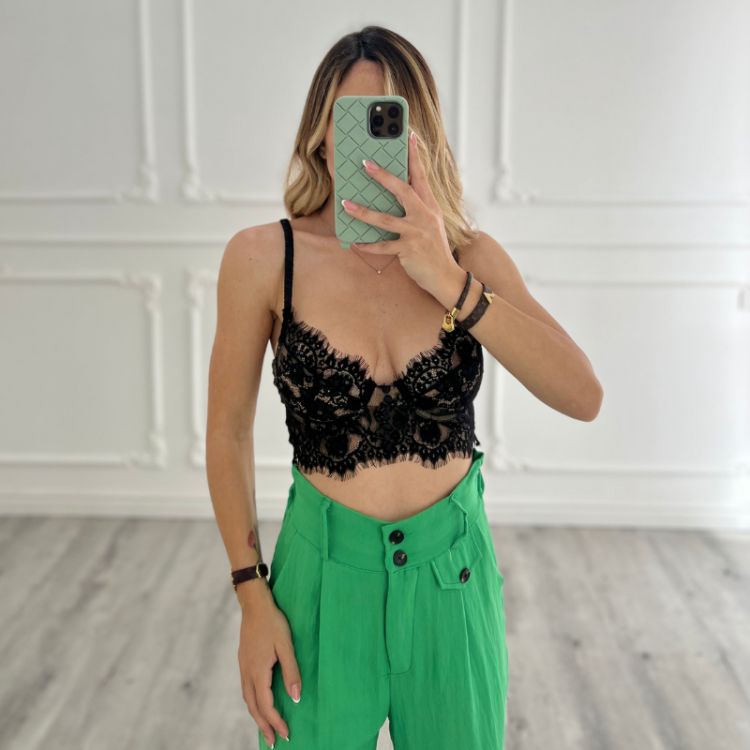 Bustino in pizzo NERO 2