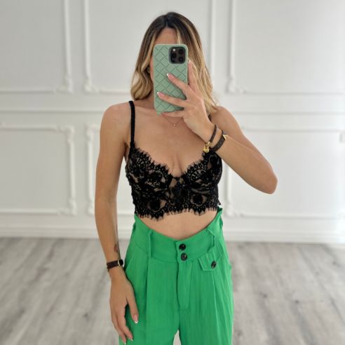 Bustino in pizzo NERO