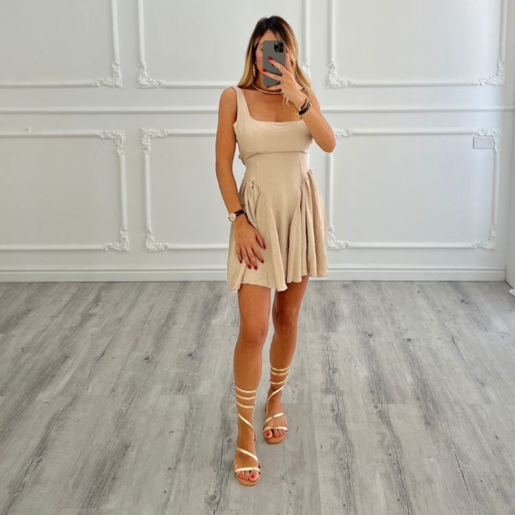 mini dress Bambolina BEIGE 2