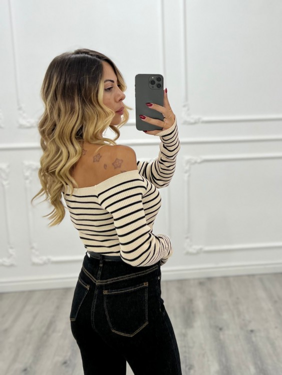 Maglia righe PANNA 2