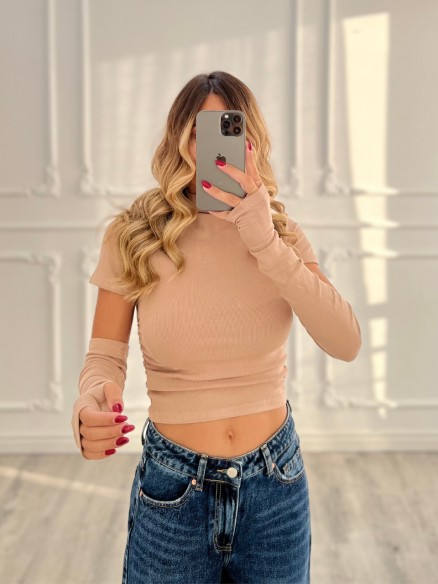 Maglia Manicotti BEIGE