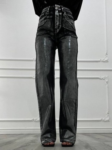 JEANS SPALMATO ARGENTO