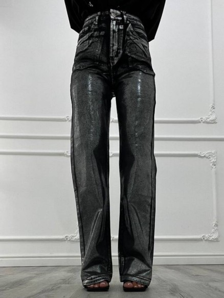 JEANS SPALMATO ARGENTO