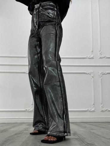 JEANS SPALMATO ARGENTO