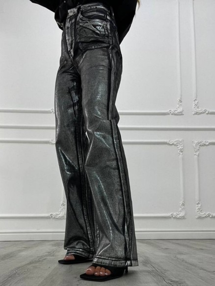 JEANS SPALMATO ARGENTO