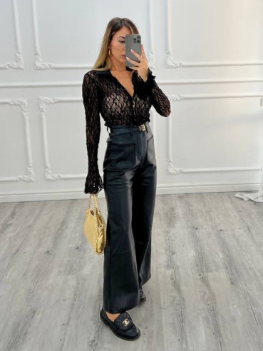 Pantalone ECOPELLE NERO