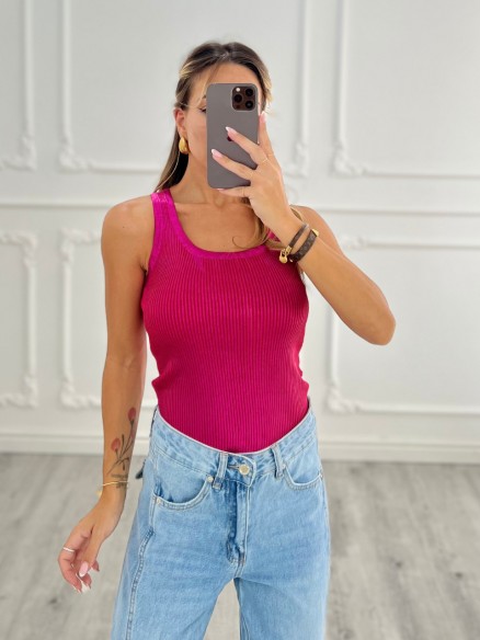 Canotta metallica FUCSIA