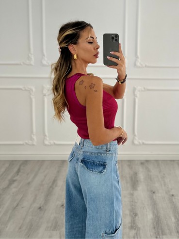 Canotta metallica FUCSIA