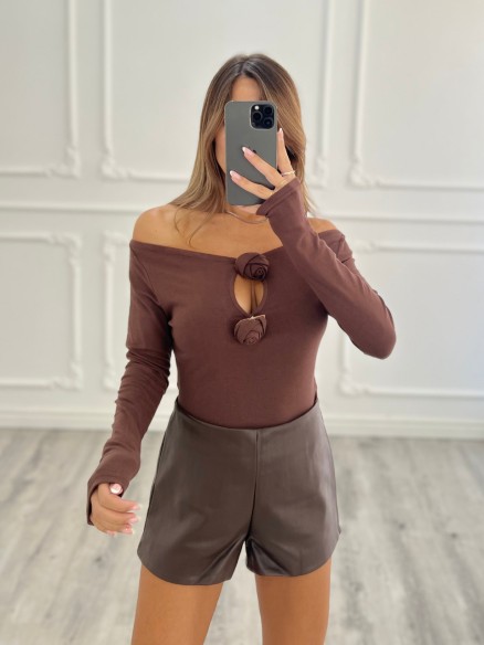 Maglia double roses CHOCO