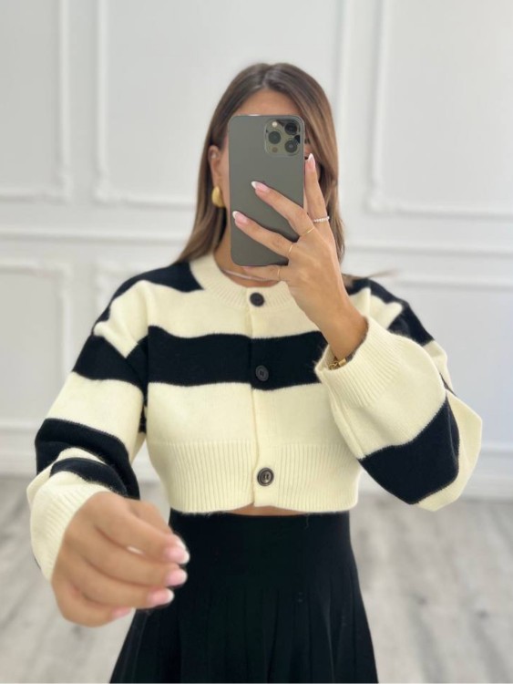 Cardigan stripes Crop 2