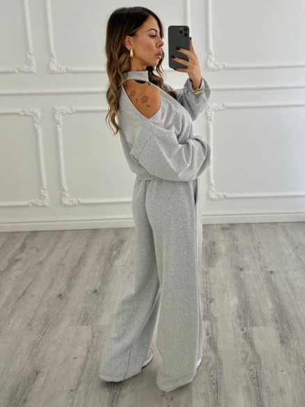 Tuta mono spalla grigia