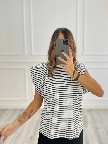 Maglia spalline a righe