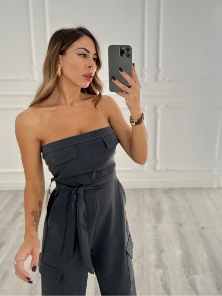 Jumpsuit Cargo Grigia
