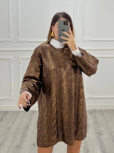 Abito laminato marrone