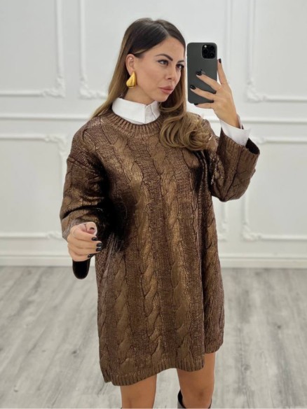 Abito laminato marrone