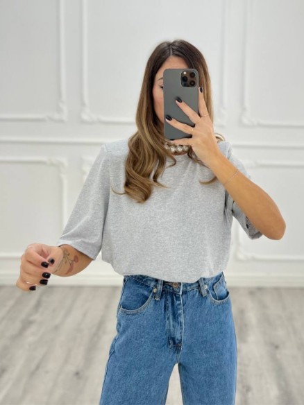 T-SHIRT spallina grigia