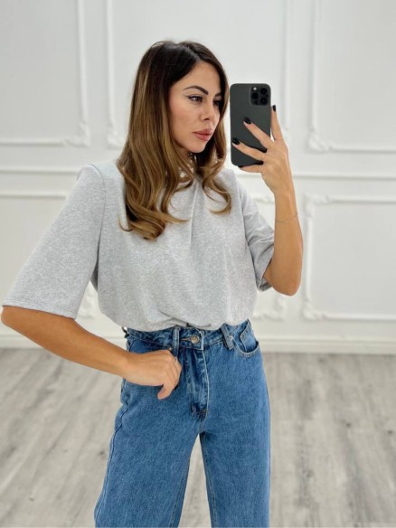 T-SHIRT spallina grigia