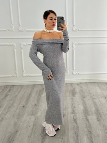 Dress barca grigio