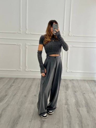 Pantalone cargo grigio