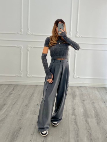 Pantalone cargo grigio