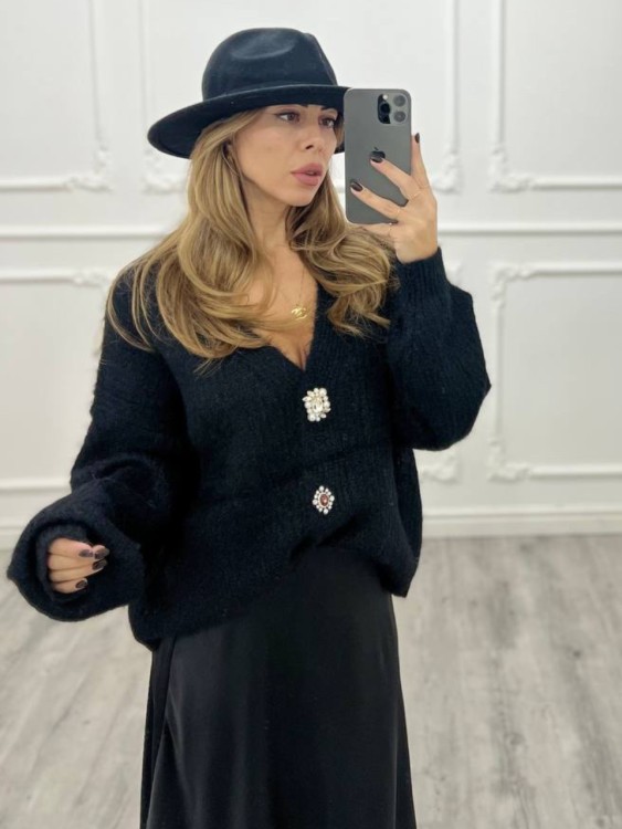 Cardigan gioiello NERO 2