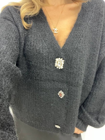 Cardigan gioiello NERO