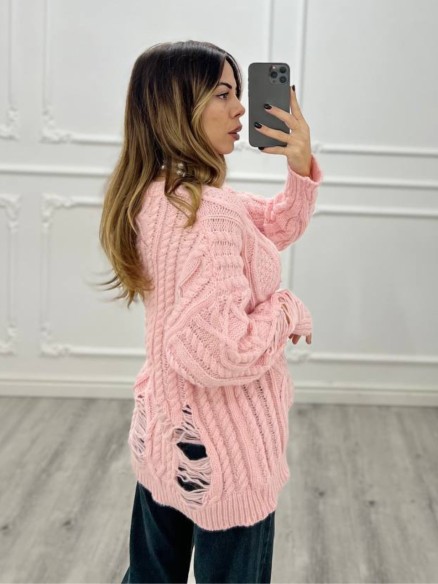Pull strappo Rosa