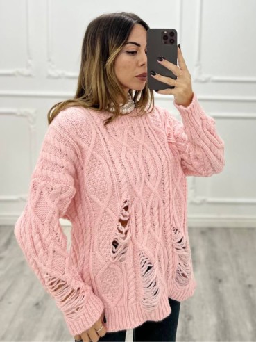 Pull strappo Rosa